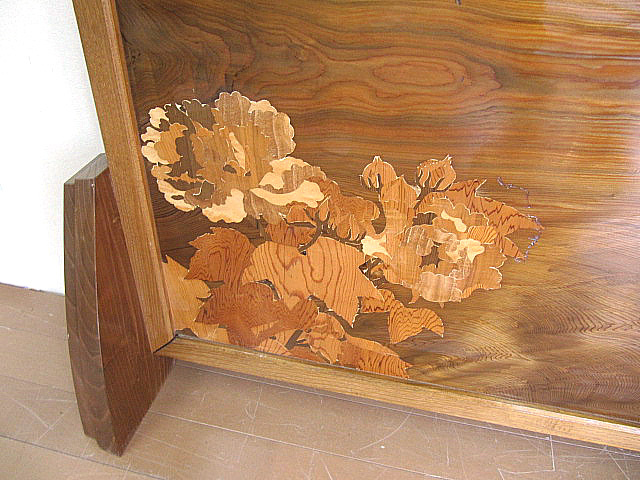 一刀堂 象嵌細工衝立　　　両面象嵌/間仕切り/パーテーション/民芸家具/伝統工芸 精緻な「布目切り」技法による優美な輝き｜京象嵌日本の芸術は黄金に