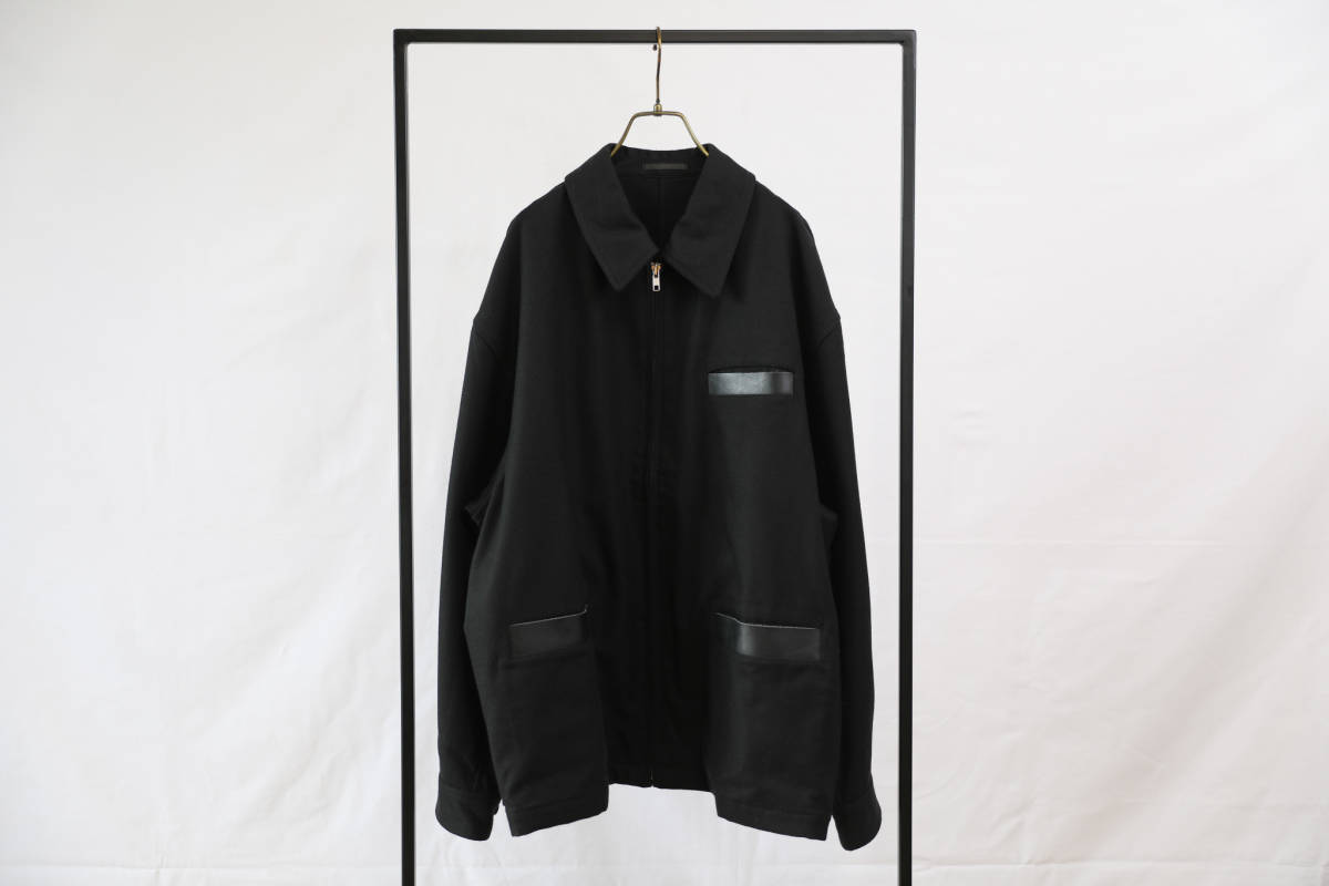 95AW COMME des GARCONS HOMME レザーポケットウールジップブルゾン 田中オム 田中期 90s ARCHIVE