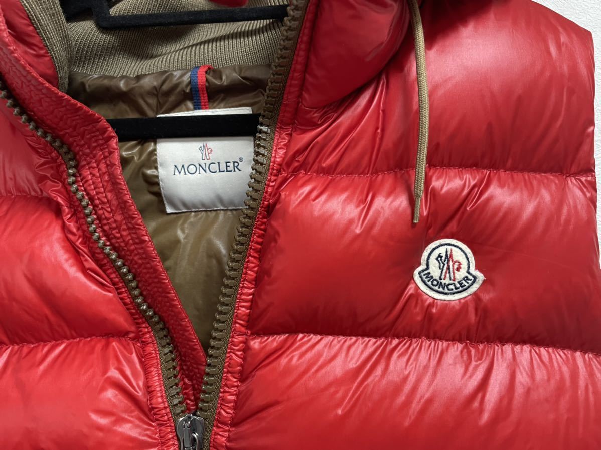 正規 MONCLER/モンクレール ダウンベスト サイズ5 レッド 大人気！美品