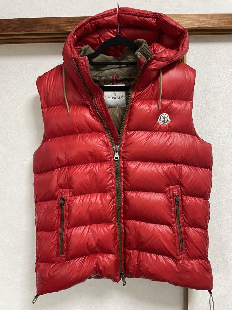 正規 MONCLER/モンクレール ダウンベスト サイズ5 レッド 大人気！美品