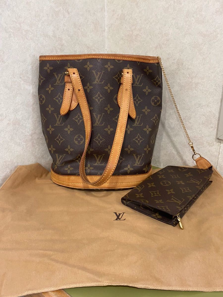 NK LOUIS VUITTON ルイ ヴィトン モノグラム プチ バケット PM