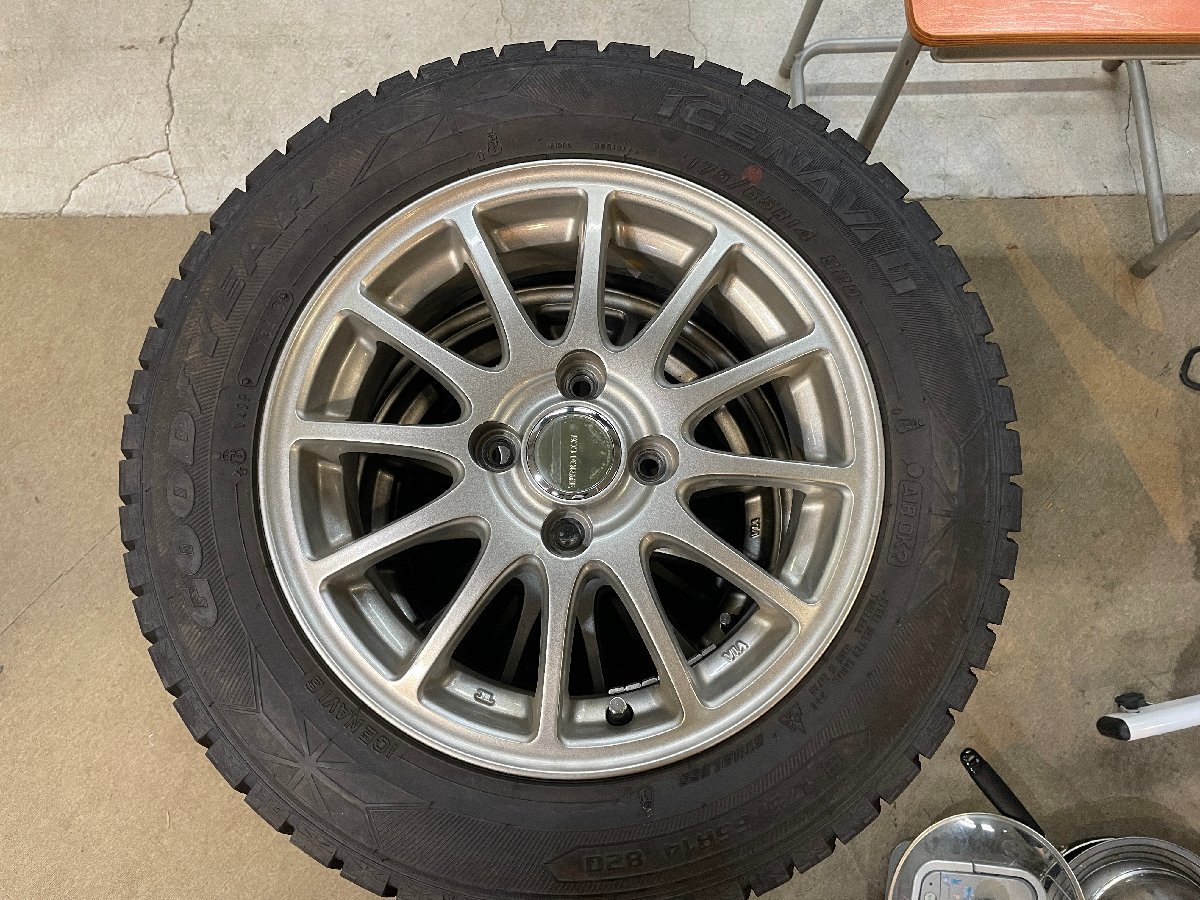 ●OG● GOODYEAR グッドイヤー スタッドレス タイヤ　ICE NAVI6 175/65R14 2018年製 7-8分山 4本 中古品 ホイール付き H2210-08_画像1