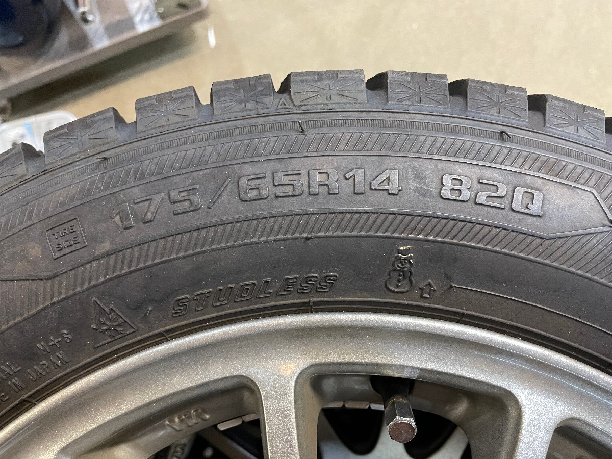 ●OG● GOODYEAR グッドイヤー スタッドレス タイヤ　ICE NAVI6 175/65R14 2018年製 7-8分山 4本 中古品 ホイール付き H2210-08_画像4