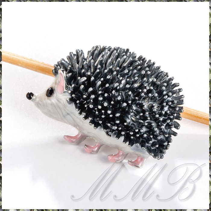 [BROOCH] Cute Hedgehog エナメル彩色 キュート ヘッジホッグ ハリネズミ 4cm ブローチ (ペンダントヘッド) 【送料無料】の画像2