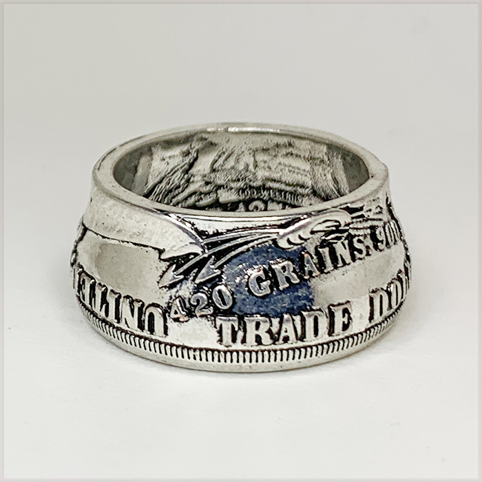 [RING] 1875S Trade Dollar 420 Grains 900 Fine アメリカ トレードダラー 1875年 貿易銀 銀貨 デザイン 12mm リング 16号 【送料無料】の画像4