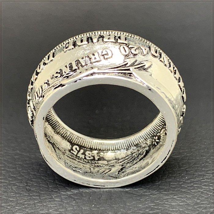 [RING] 1875S Trade Dollar 420 Grains 900 Fine アメリカ トレードダラー 1875年 貿易銀 銀貨 デザイン 12mm リング 16号 【送料無料】の画像10