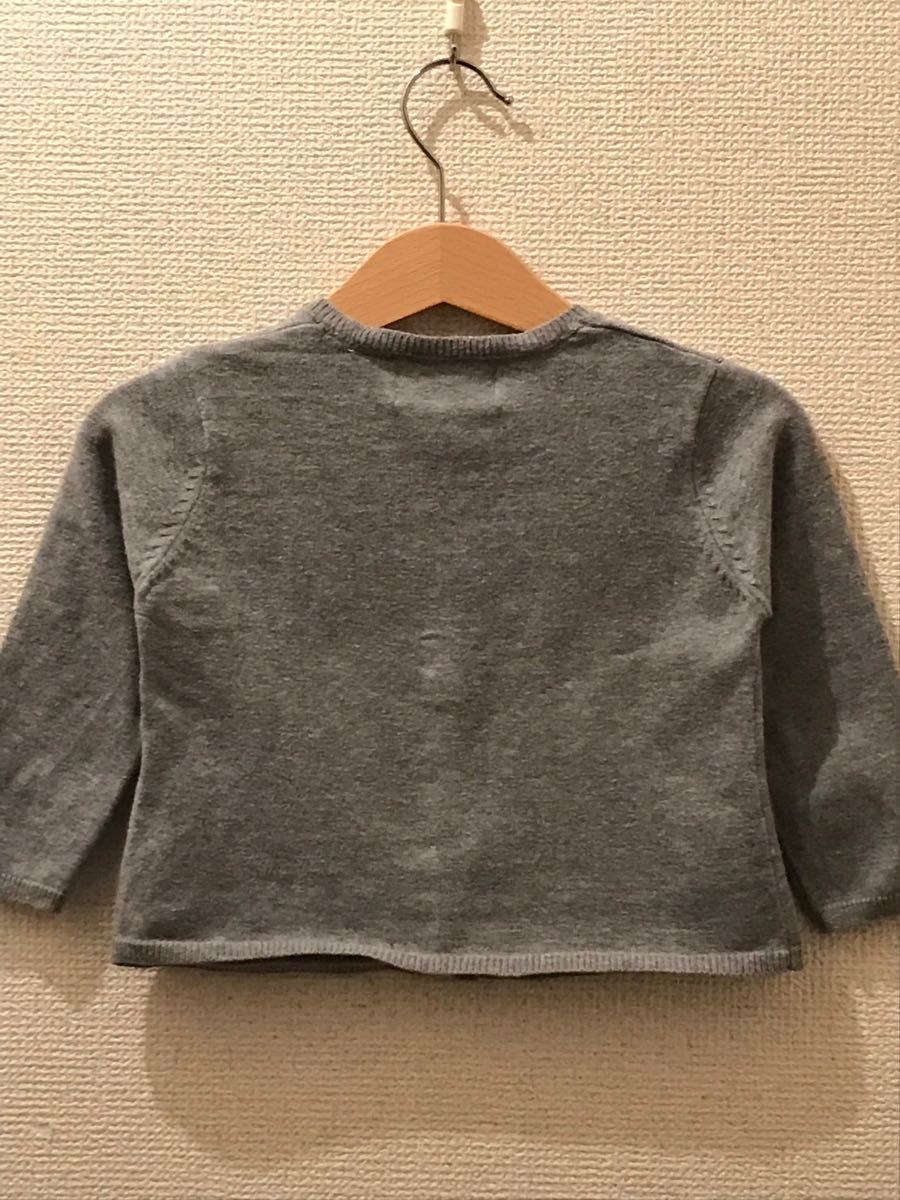 【女の子82cm】ZARA ニットカーディガン　グレー