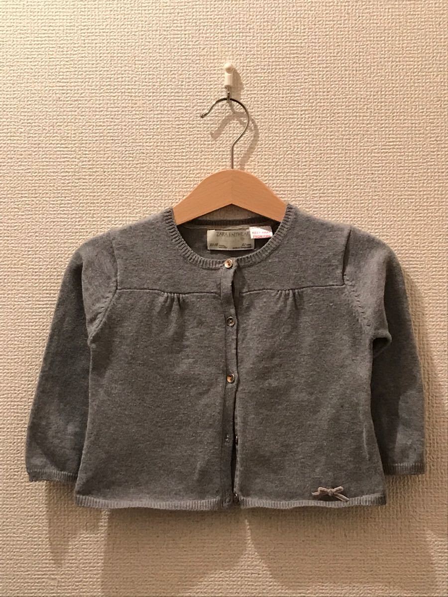 【女の子82cm】ZARA ニットカーディガン　グレー