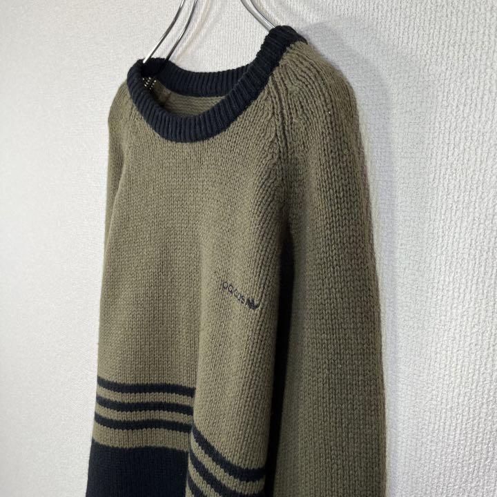 美品】アディダス/adidas ニット セーター ロゴ刺繍 常田大希 美品】アディダス/adidas ニット セーター ロゴ刺繍 常田大希