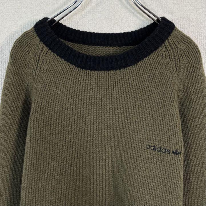 美品】アディダス/adidas ニット セーター ロゴ刺繍 常田大希 美品】アディダス/adidas ニット セーター ロゴ刺繍 常田大希
