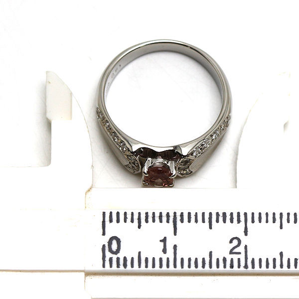 Pt900 ガーネットリング 12号 0.51ct ダイヤモンド 0.28ct プラチナ 指輪 18988