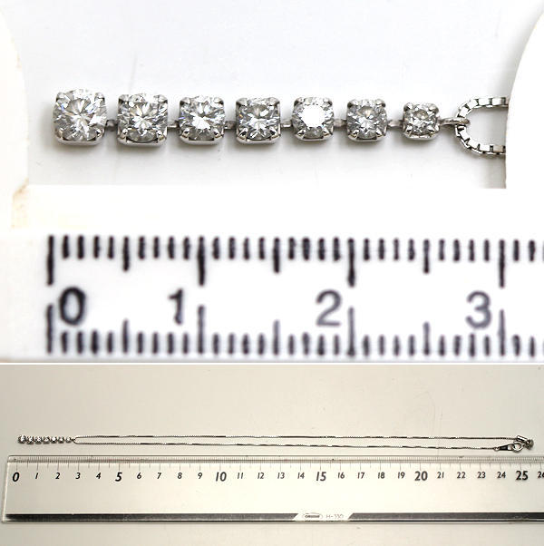 Pt850 7連ダイヤモンドネックレス 約45cm 0.80ct プラチナ 約4.2g
