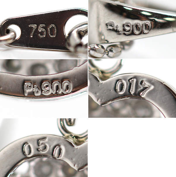 K18 Pt900 ハートルビーネックレス 約39cm 0.50ct ダイヤモンド 0.17ct 18金 ゴールド プラチナ 18942