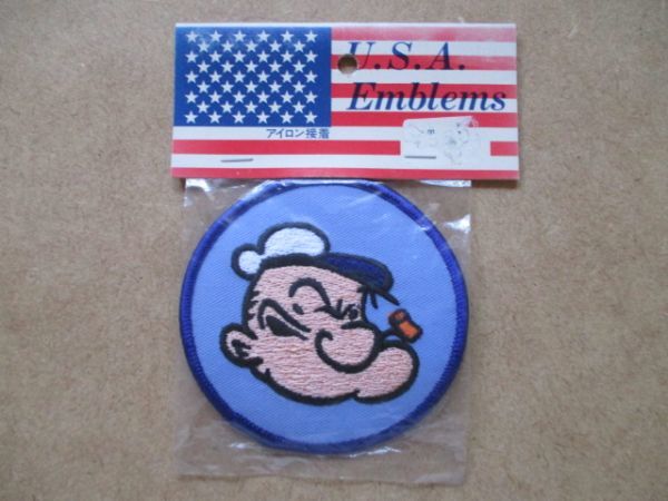 80s POPEYE ポパイ ワッペン/Dアメコミ水夫コミック昭和レトロSailor Manアニメ刺繍Elzie Crisler Segar漫画アップリケpatches S81の画像1