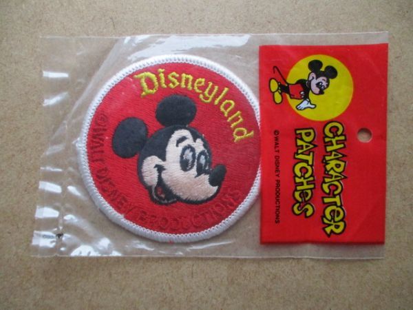 80s Disneylandディズニーランド『ミッキーマウス』Mickey Mouseワッペン刺繍/vintageヴィンテージWALTディズニーDisneyパッチpatches S82_画像2