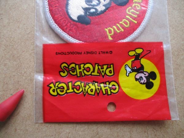 80s Disneylandディズニーランド『ミッキーマウス』Mickey Mouseワッペン刺繍/vintageヴィンテージWALTディズニーDisneyパッチpatches S82_画像4