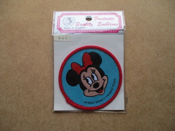 80s 英国製 WALT DISNEY PRODUCTIONS『ミニーマウス』Minnie Mouseワッペン/DisneyディズニーvintageヴィンテージWALTパッチpatches S82_画像1
