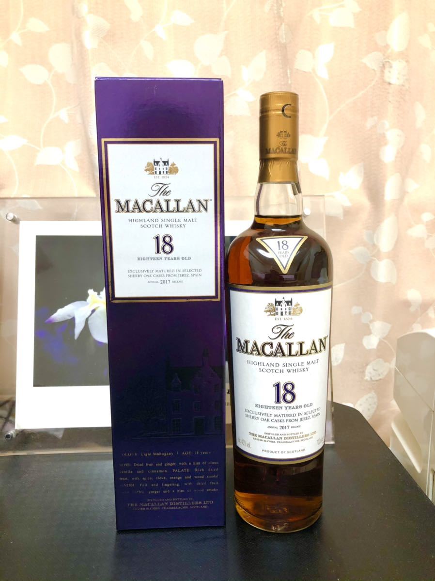 新品 マッカラン 18年 2017 シェリーオークカスク 700mL 43% MACALLAN 箱付き 検索)山崎　響　白州　余市　イチローズモルト_画像1