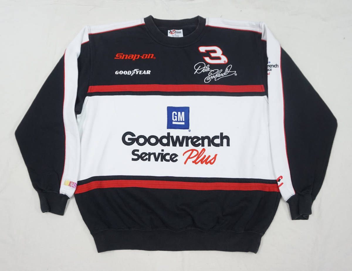 激レア! 90's NASCAR『DALE EARNHARDT #3』 切替 スウェット シャツ GM GOODWRENCH SERICE PLUS GOODYEAR SNAP-ON F-1 RACING