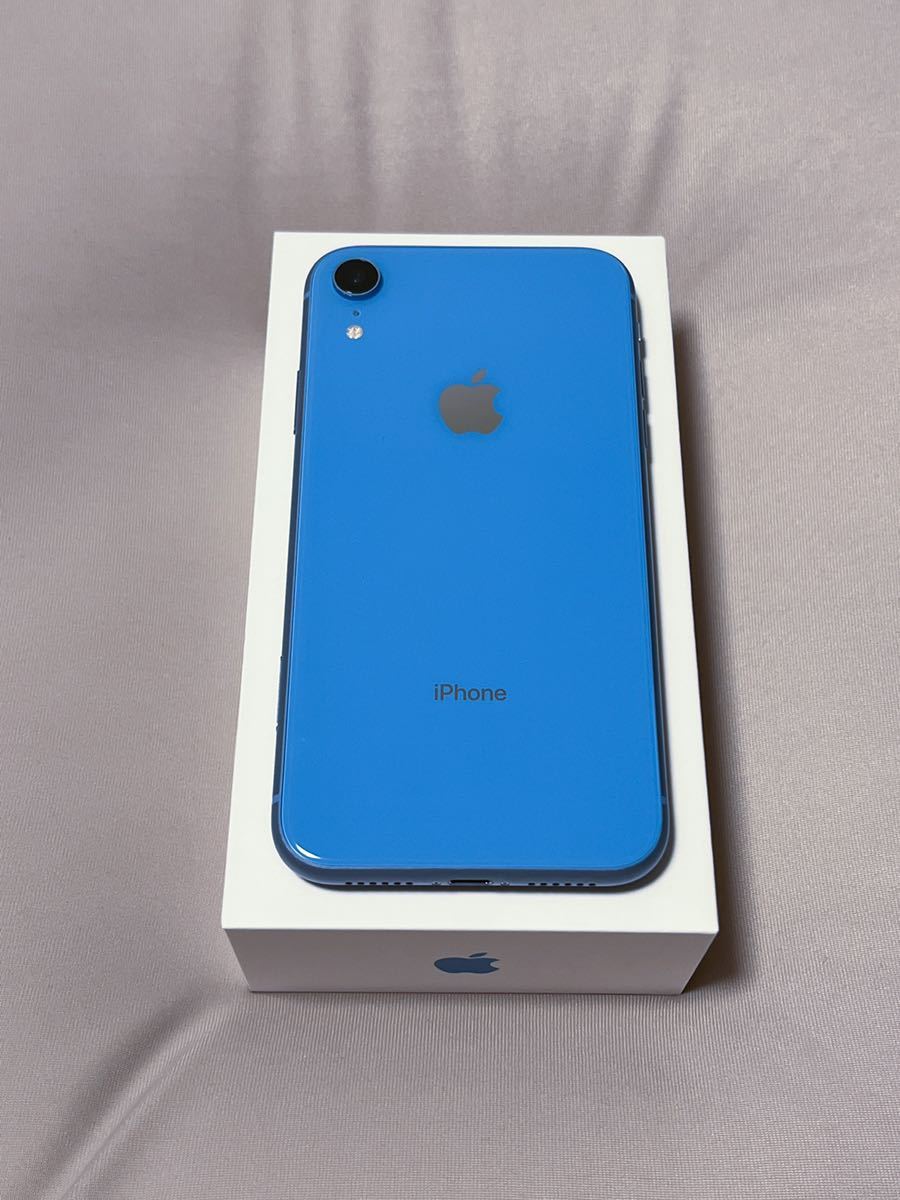 超美品 ほぼ傷なし iPhone XR 256GB ブルー 国内版 物理デュアルSIM