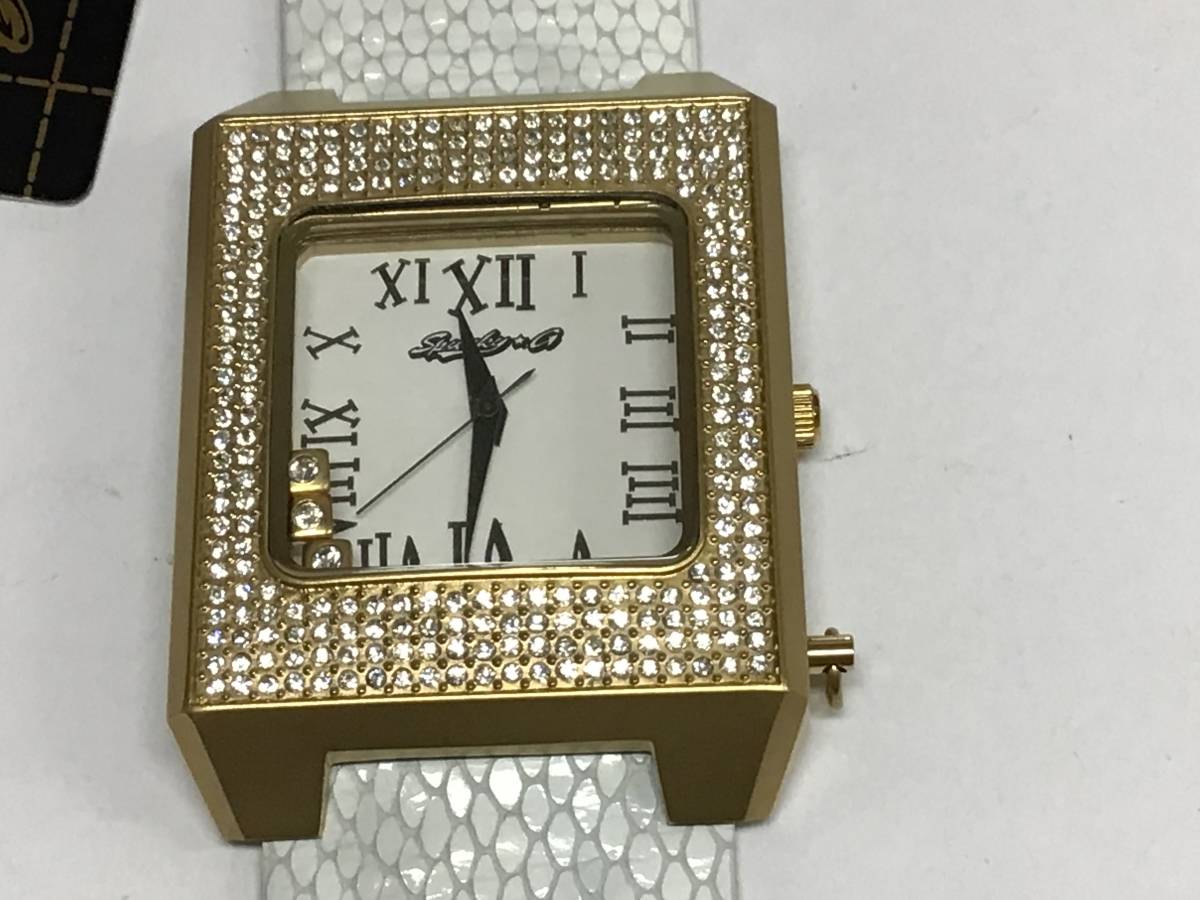 【新品●未使用】 Spunky-Gスパンキースターガール 白ゴールド革ベルト腕時計 クォーツの画像2