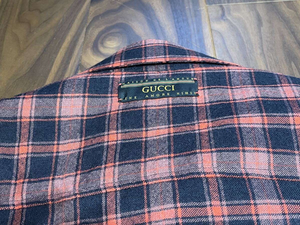 名作 GUCCI グッチ ｘDISNEY 591242 チェック シャツ ジャケット