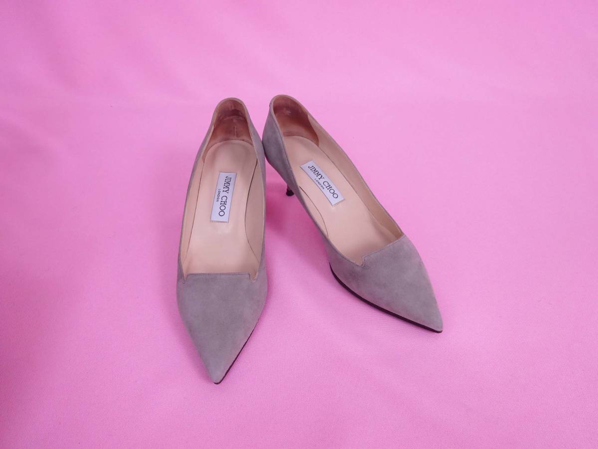 JIMMY CHOO ジミーチュウ スエード&パテント異素材使い パンプス