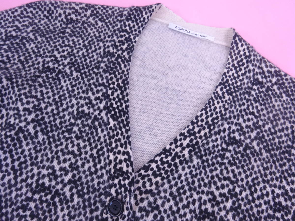 AGNONA アニオナ カシミア100% カーディガン ネイビー ホワイト 新品未
