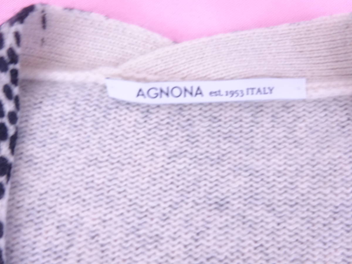 AGNONA アニオナ カシミア100% カーディガン ネイビー ホワイト 新品未