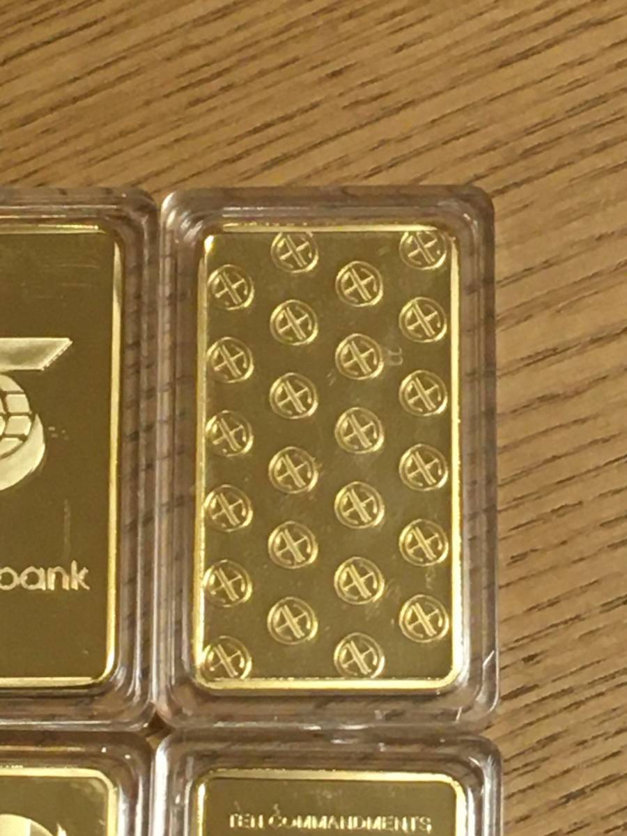 z124) abroad Switzerland, America etc.. 1 ounce,1Troy Ounce four person shape gold coin bar FINE GOLD gorgeous 4 pieces set magnet . don`t attached 
