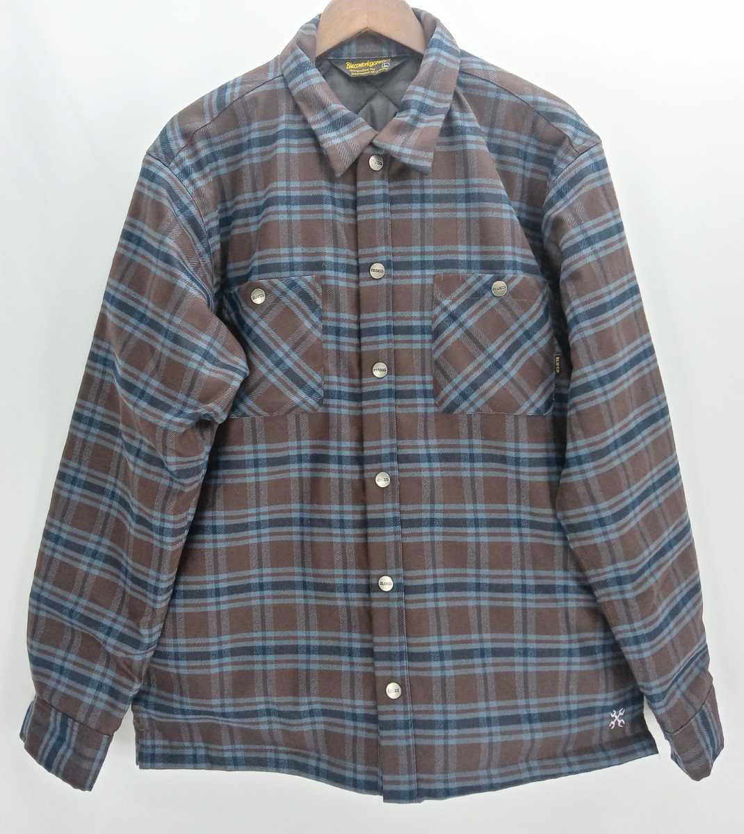 BLUCO WORK GARMENT/ブルコ OL-046 QUILTHING FLANNEL SHIRT カラー(BRN)サイズL.新品.税込価格.送料無料.　_画像4