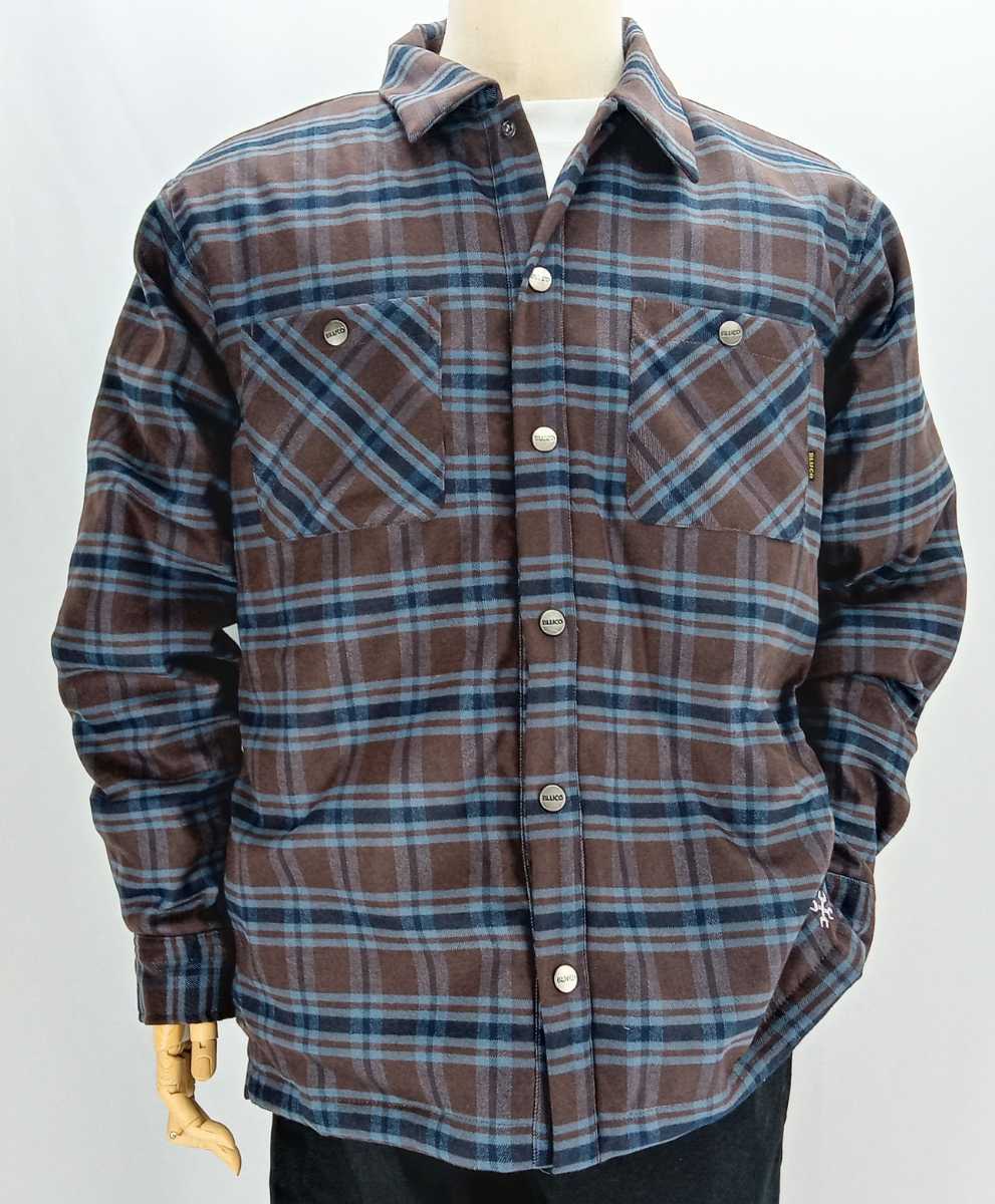 BLUCO WORK GARMENT/ブルコ OL-046 QUILTHING FLANNEL SHIRT カラー(BRN)サイズL.新品.税込価格.送料無料.　_画像1