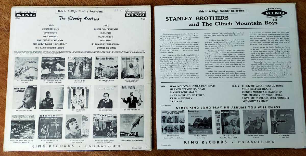 Stanley Brothers/~And The Clinch Mountain Boys(1959)/Everybody's Country Favorites(1960)/米Org.Mono_画像2