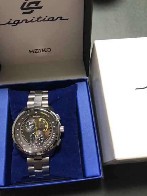 再×14入荷 2次電池新品 チタン SEIKO ignition SBHV009 クロノグラフ