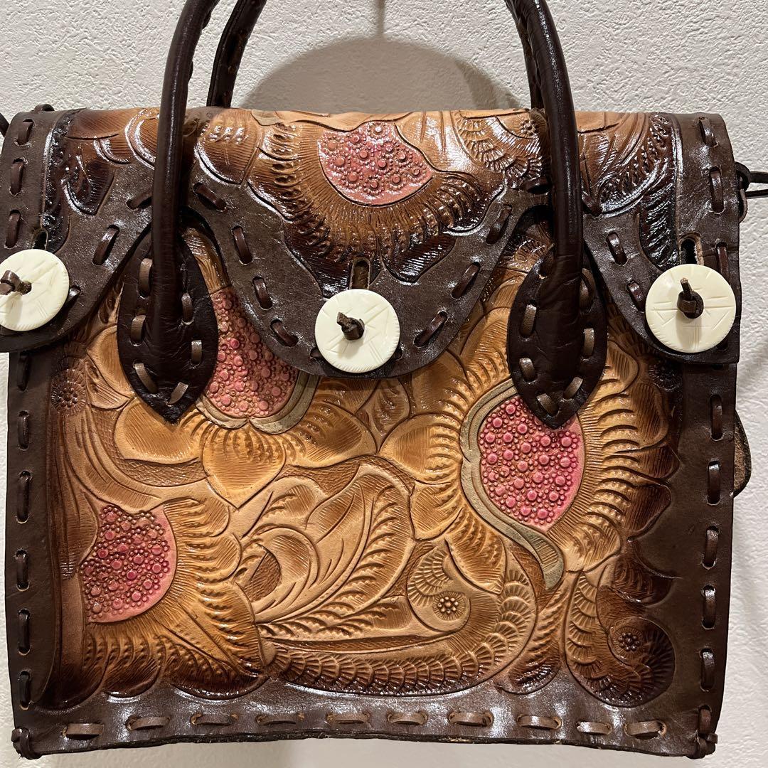 珍品】 カービングトライブス Carvin Tribes ハンドバッグ レザー