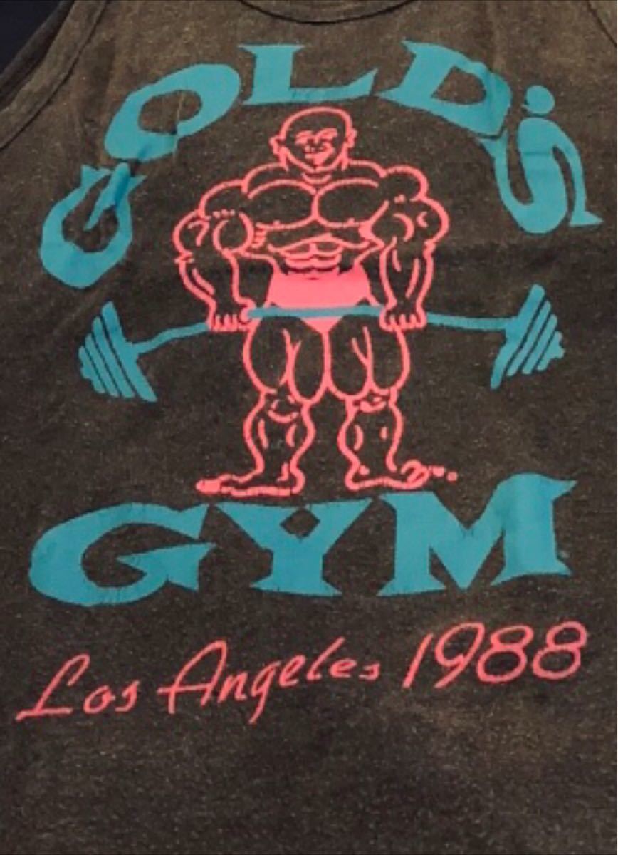 「GOLD'SGYM ゴールドジム 』タンクトップ &ゴールドジムステッカー1988ミスターオリンピア★カリフォルニアベニスビーチ