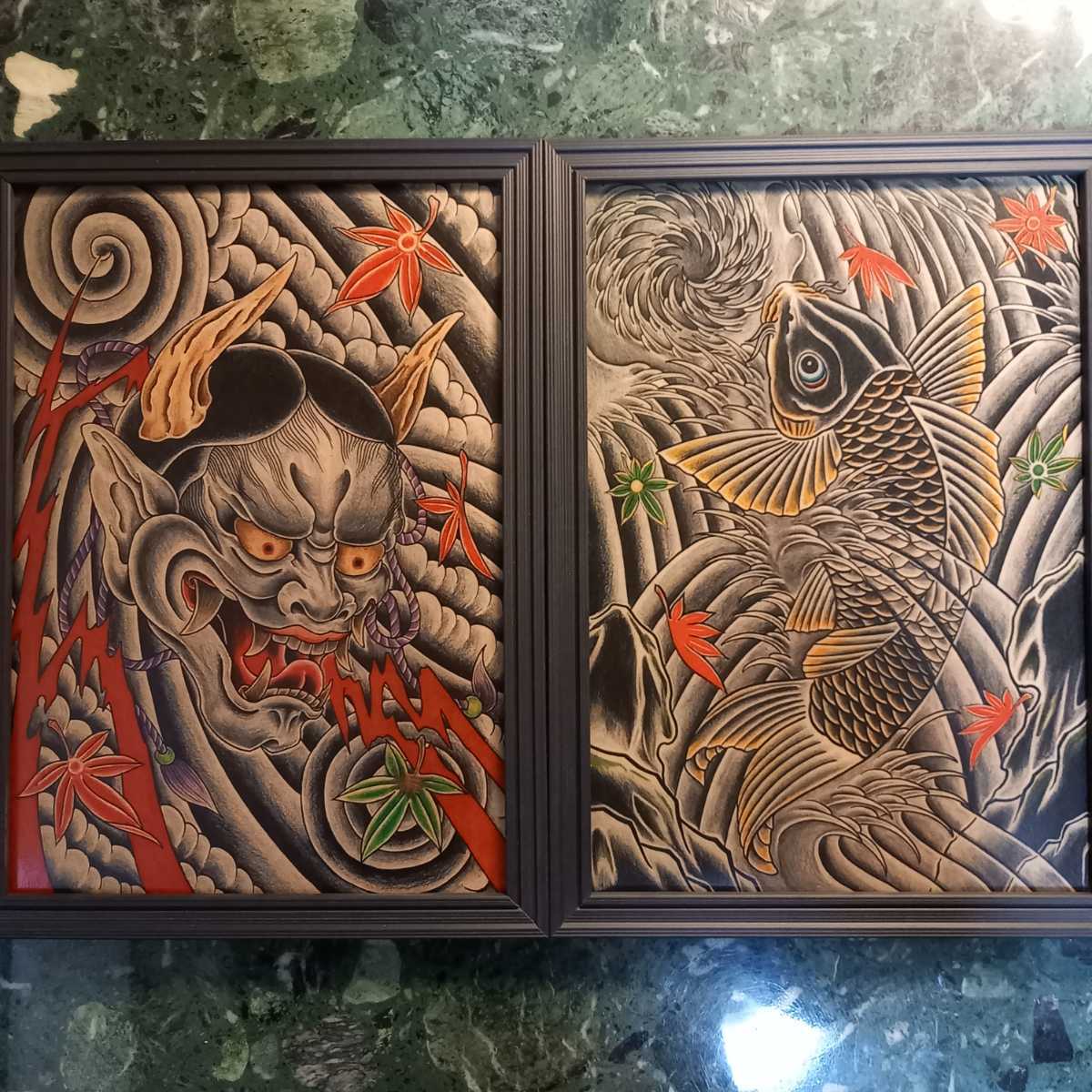 昇鯉」A4サイズ TATTOO フラッシュ 達磨 和柄 開運 浮世絵 入墨 昇鯉」A4サイズ TATTOO フラッシュ 達磨 和柄 開運 浮世絵 入墨