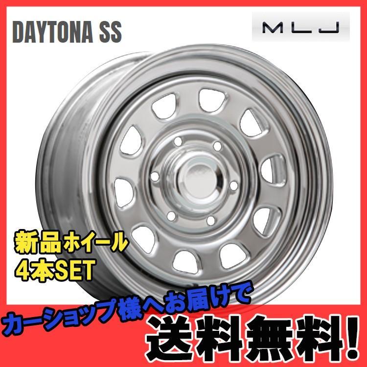 14インチ 4H100 5J+42 4穴 4本 デイトナSS K-car 軽 ホイール DAYTONA SS MLJ クローム KY_画像1