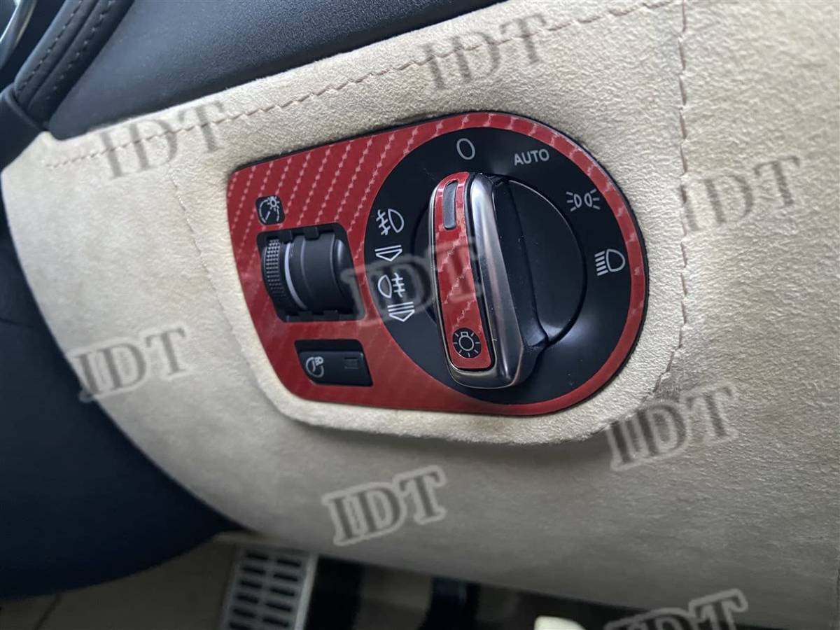 IDT アウディ TT 8J 内装 カスタム インテリアシート ヘッドライトスイッチ シート ステッカー レッドカーボン_画像5