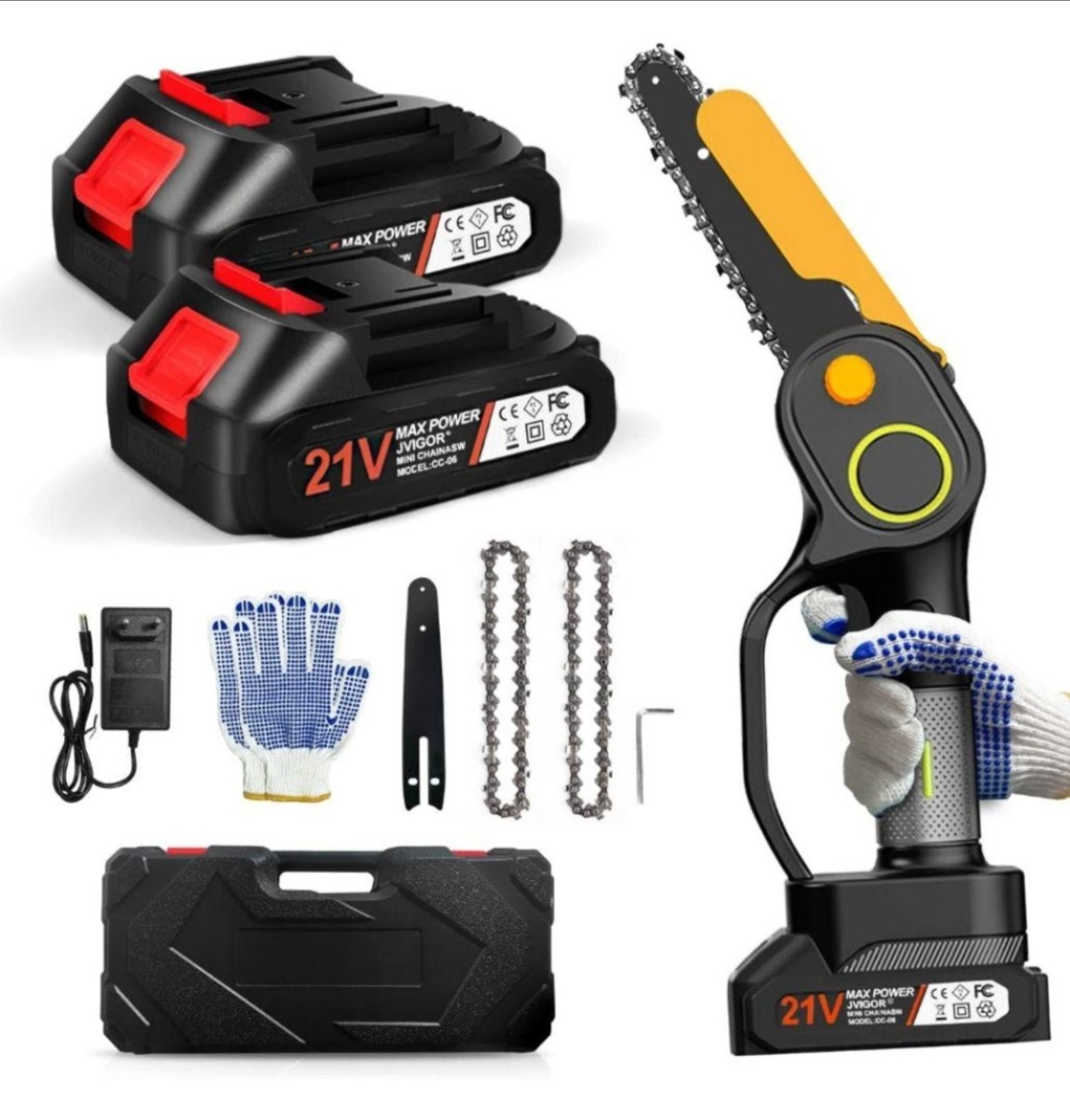 充電式 軽量 電動 チェーンソー ブラシレスモーター 21V 6インチ 道具