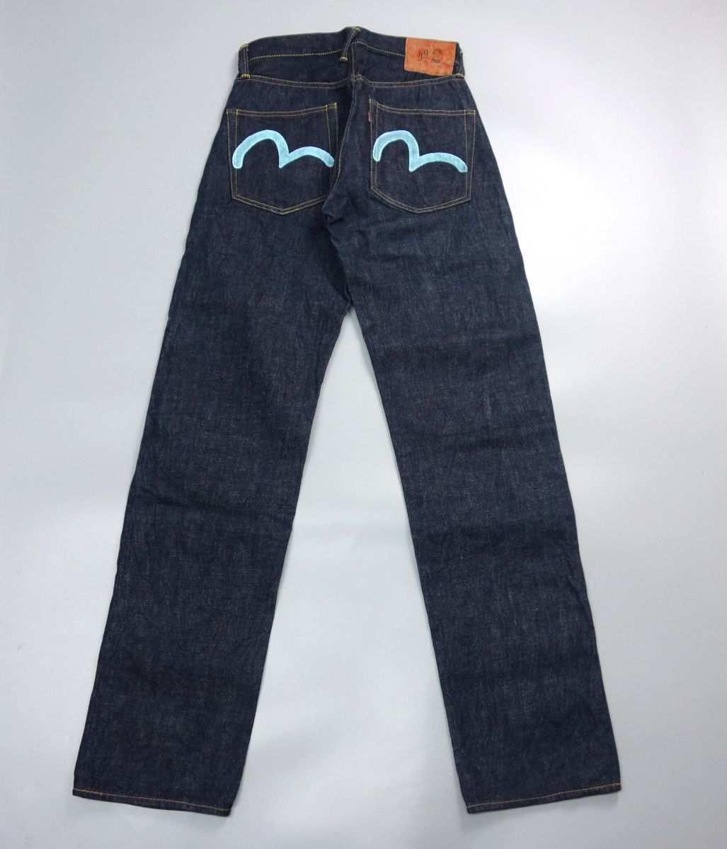 1円 美品 濃紺 エヴィス EVISU No2 2001 カモメプリント セルビッチ