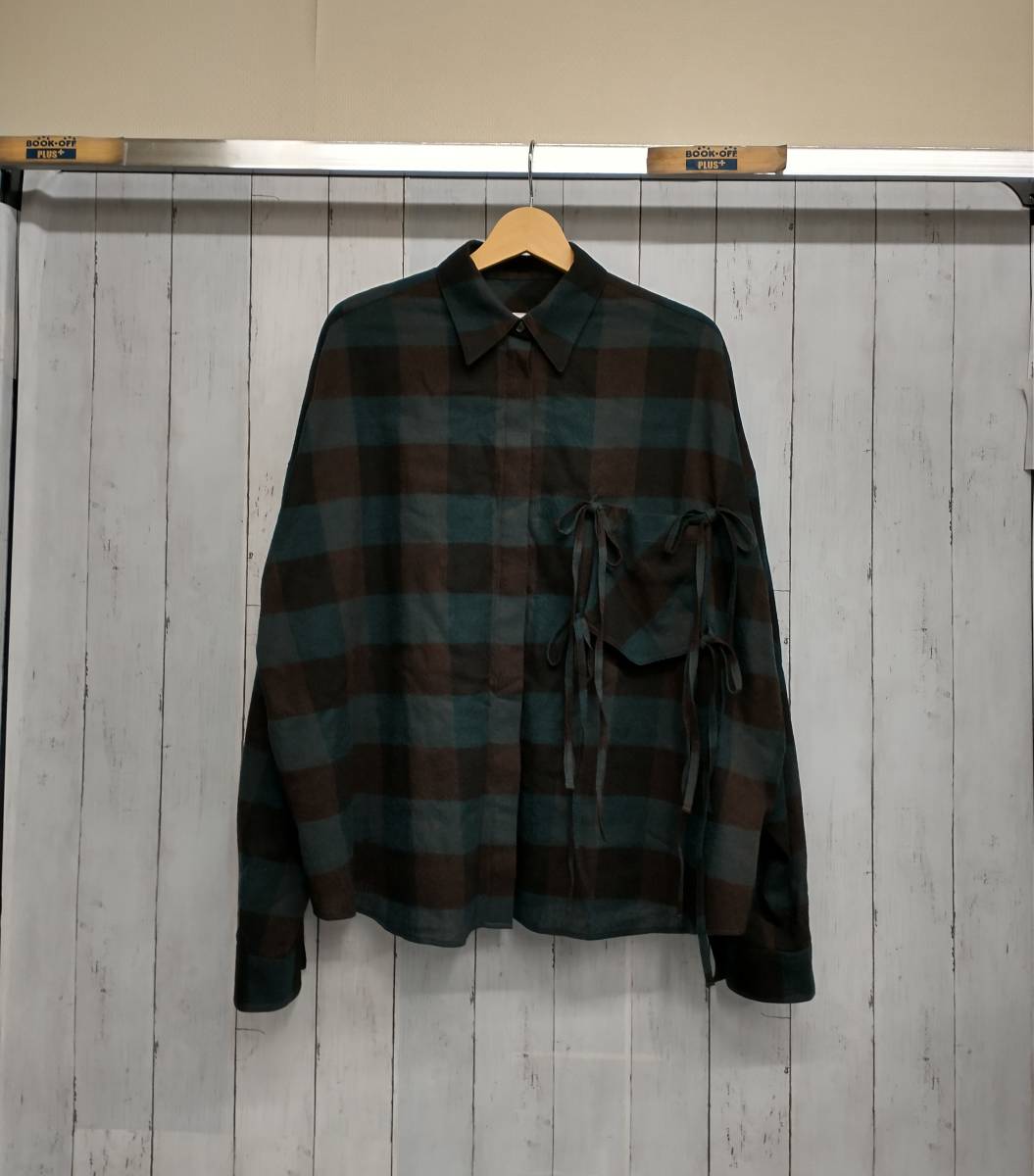 値下げ MM6 Maison Margiela Checked Shirts 2018AW S32DL0203 S49301 エムエム6 メゾンマルジェラ ウール チェックシャツ 44サイズ_画像1