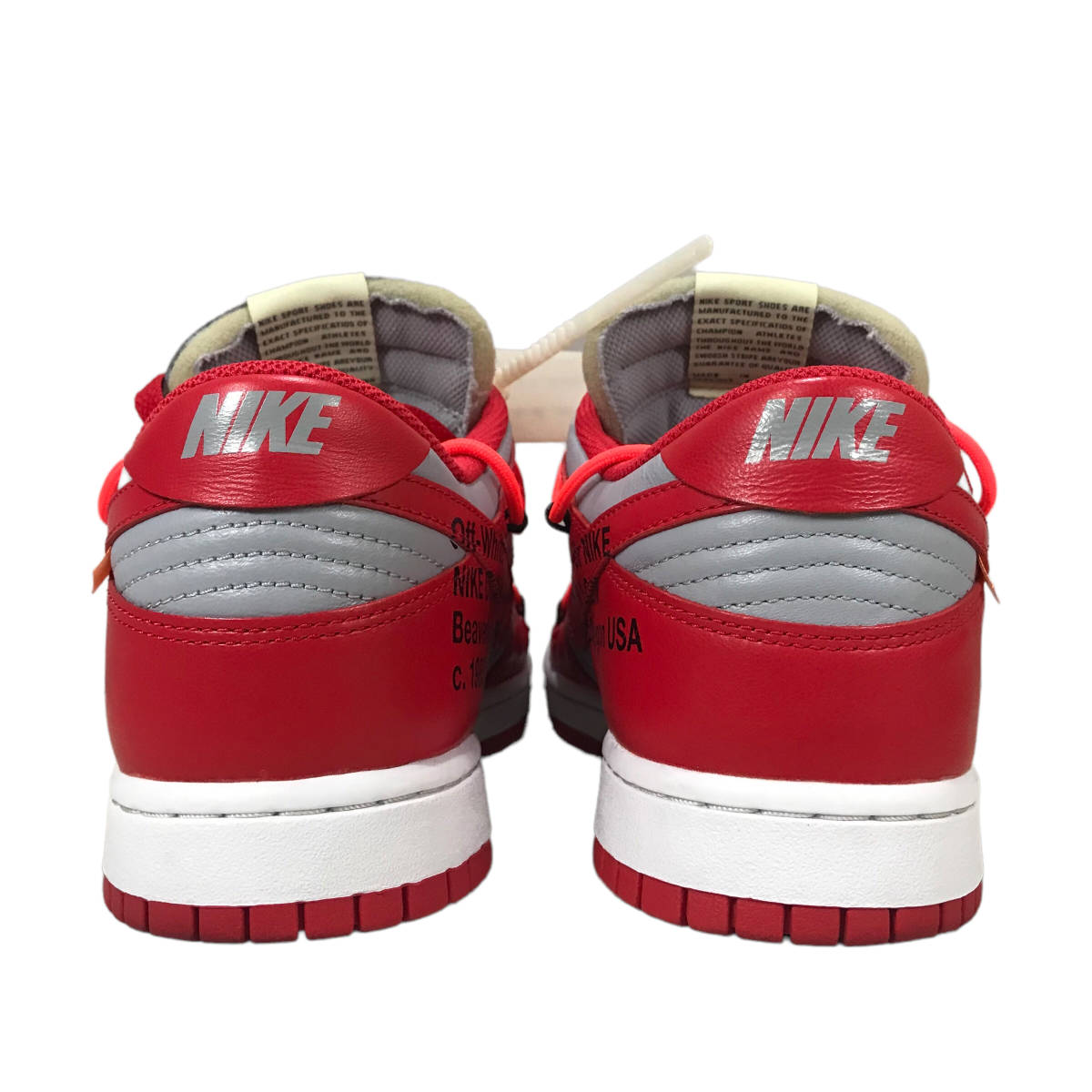 NIKE OFF-WHITE DUNK LOW UNIVERSITY RED-WOLF GREY ナイキ オフ
