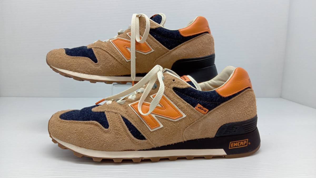 ★ new balance ニューバランス リーバイスコラボ スニーカー M1300LV 箱付き USA12(30cm) デニム×オレンジ×ベージュ 通年_画像4
