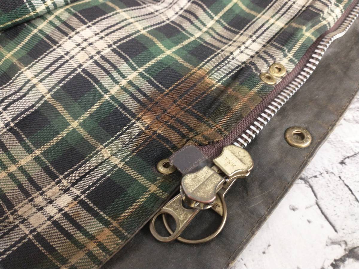 95年製 BARBOUR バブアー バーブァー MOORLAND ムーアランド オイルドジャケット イギリス製 C42/107CM ブラウン系 店舗受取可_内側にシミあり