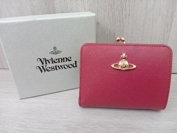 【中古良品】VIVIENNE WESTWOOD 二つ折り財布(小銭入れあり)ピンク ヴィヴィアンウエストウッド