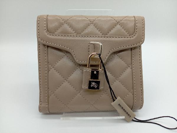 新作モデル BURBERRY バーバリー 二つ折り財布 レザー キルティング