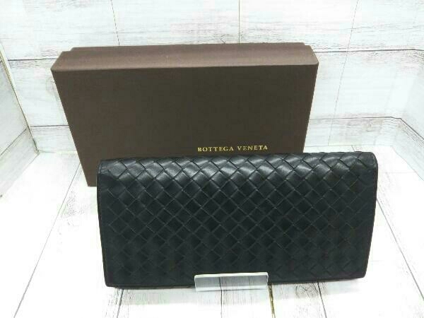 【BOTTEGA VENETA】ボッテガ・ヴェネタ B007223／折長財布／イントレチャート／財布／ブラック／黒／メンズ／中古_画像1