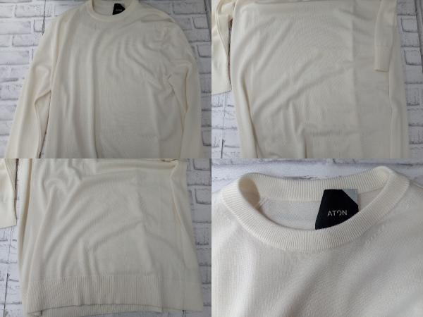 ATON エイトン 6836730 SLOW_WOOL 長袖ニットワンピース ベージュ サイズ2 Mサイズ 店舗受取可_画像3