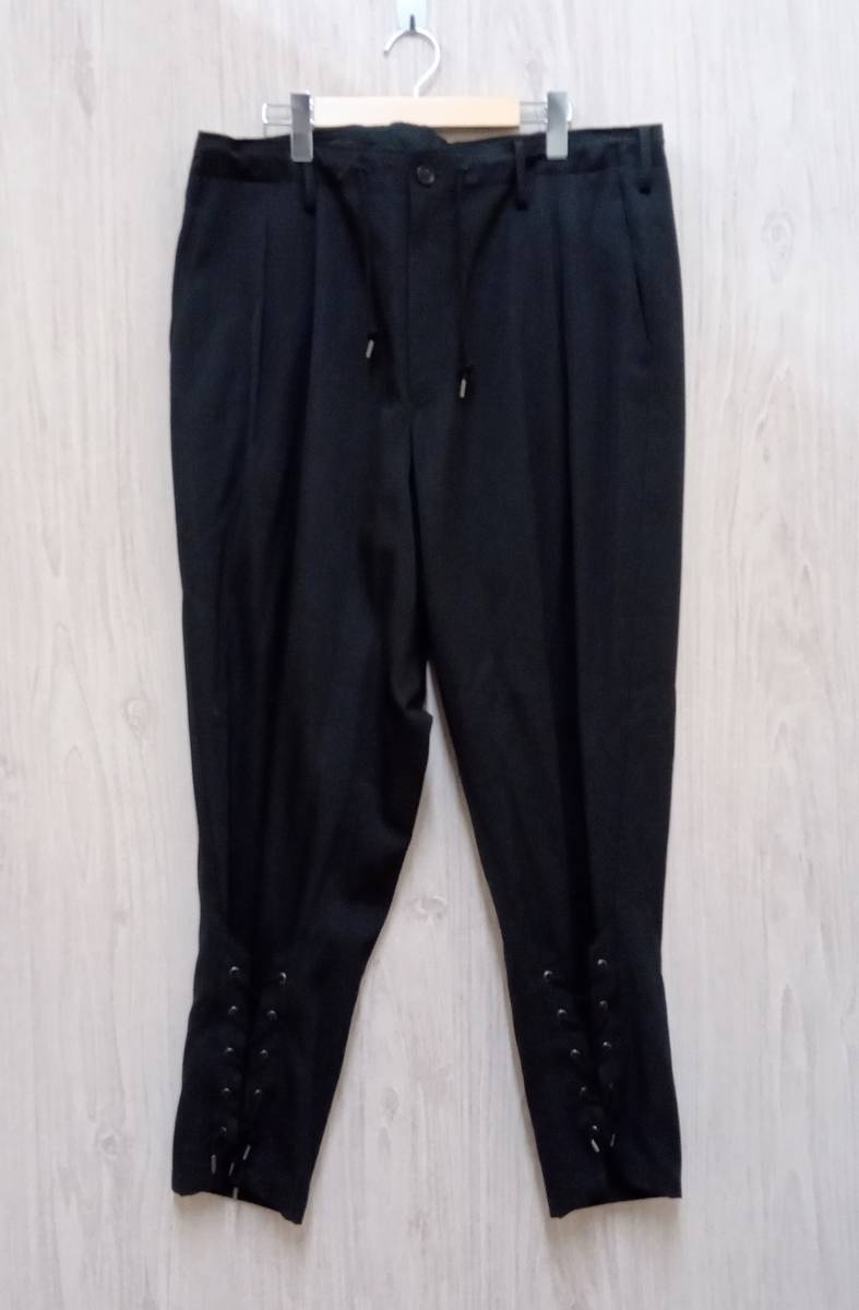 YOHJI YAMAMOTO/ヨウジヤマモト/ロングパンツ/ダブルヒモ開きレース